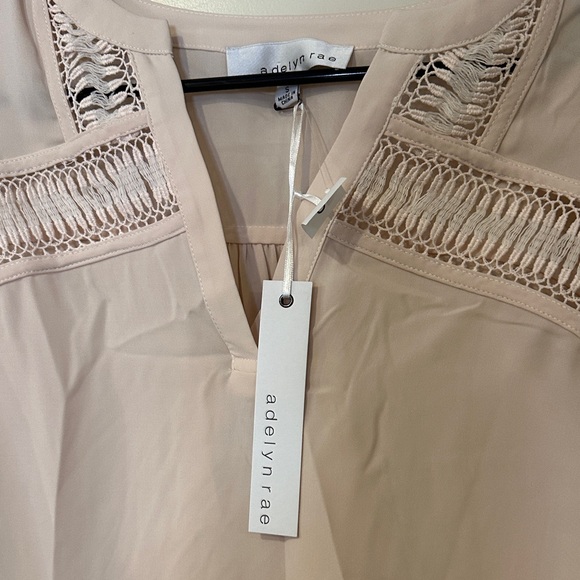 Adelyn Rae Blush Blouse with Ruffled Sleeves - Picture 2 of 3